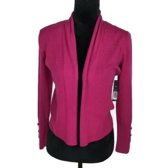 NWT Nic + Zoe Women's Open Cardigan Long Sleeve Sweater Plum Size PP $140 FF375 - Picture 4 of 5